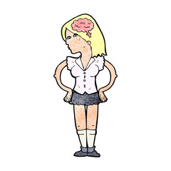 cartoon intelligent woman