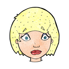 cartoon worried female face
