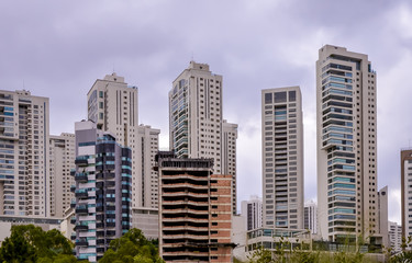 Fototapeta na wymiar Skyscrapers rising up to sky on Belo Horizonte, Brazil 