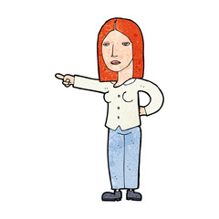 cartoon woman pointing