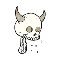 cartoon spooky skull
