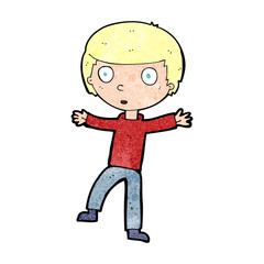 cartoon startled boy