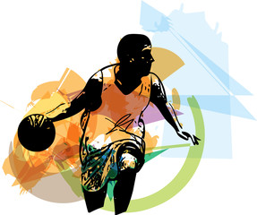 Sketch of basketball player