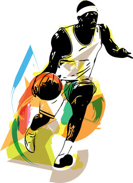 Sketch of basketball player