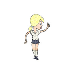 cartoon girl with idea