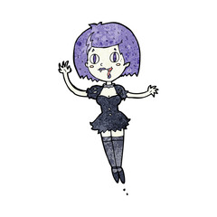 cartoon happy vampire girl