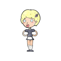 cartoon woman in french maid outfit