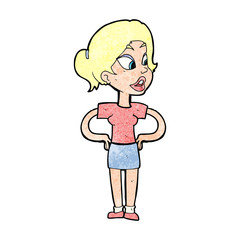 cartoon woman with hands on hips