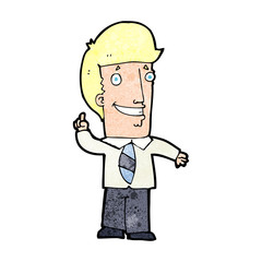cartoon office man with idea