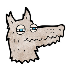 cartoon smug wolf face