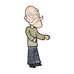 cartoon old man with mustache