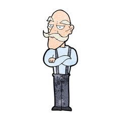 cartoon bored old man
