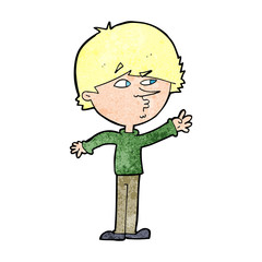 cartoon worried man reaching