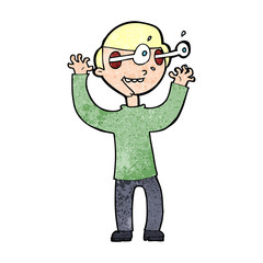 cartoon man with popping out eyes