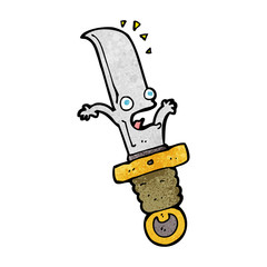 cartoon frightened knife