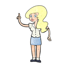 cartoon pretty woman with idea