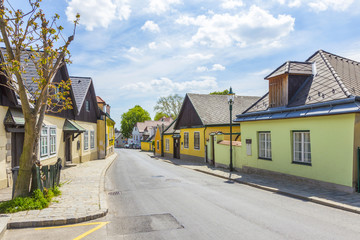 village of Grinzing in vienna in early morning light