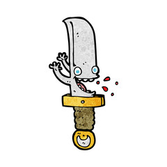 crazy knife cartoon character