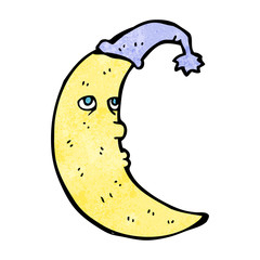 sleepy moon cartoon