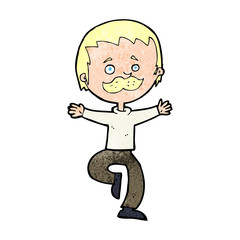 cartoon dancing man with mustache