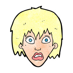 cartoon frightened woman