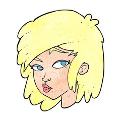 cartoon curious woman