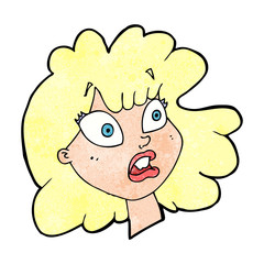 cartoon shocked female face