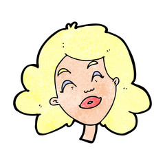 cartoon happy female face
