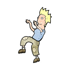 cartoon happy man doing funny dance