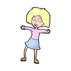 cartoon surprised woman