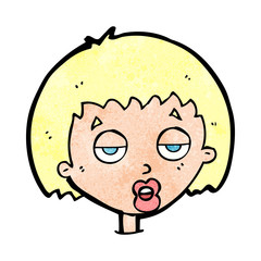 cartoon bored woman