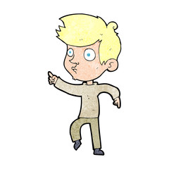 cartoon pointing boy