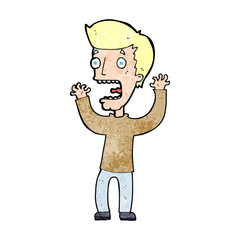 cartoon frightened man