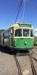 Fototapeta na wymiar Auckland Dockline Wynyard Quarter Tram