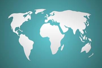 Simplified world map vector illustration.