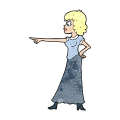 cartoon woman pointing finger