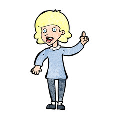 cartoon woman with idea