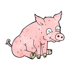 cartoon happy pig