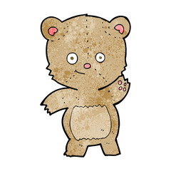 cartoon waving teddy bear