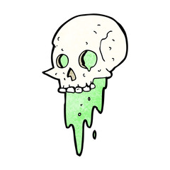 gross halloween skull cartoon
