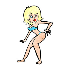 Fototapeta na wymiar cartoon woman in bikini