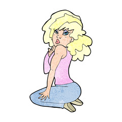 cartoon woman posing