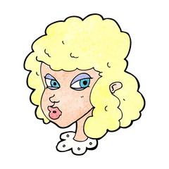 cartoon suspicious woman