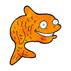 cartoon happy fish
