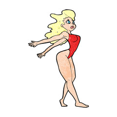 cartoon sexy woman in swimsuit