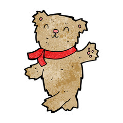 cartoon waving teddy bear