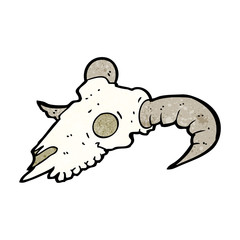 cartoon ram skull