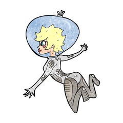 cartoon space woman