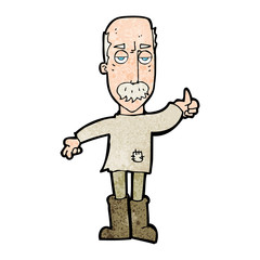 Fototapeta premium cartoon annoyed old man