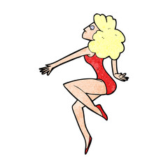 cartoon dancing woman